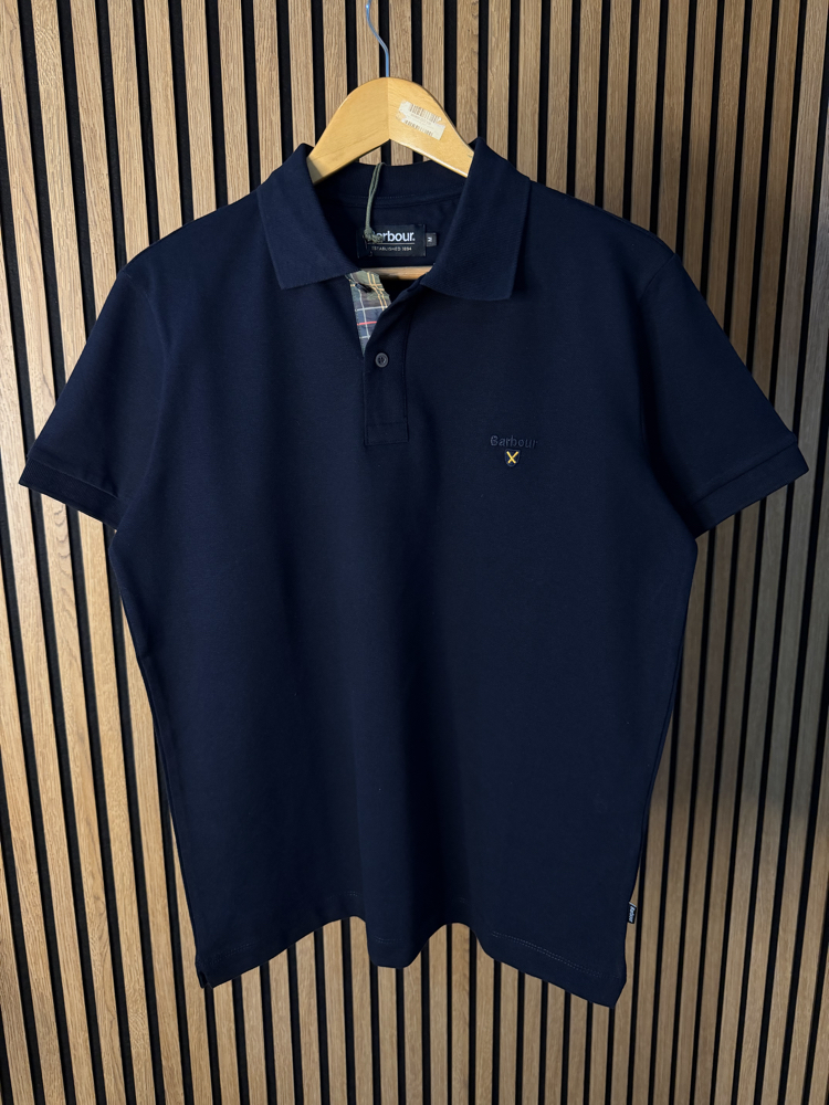 Barbour Polo Yaka Tişört Lacivert Tam Kalıp !