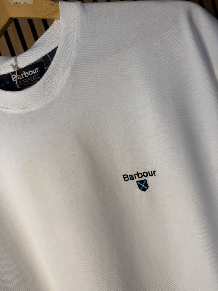 Barbour Tişört Beyaz Dar Kalıp !