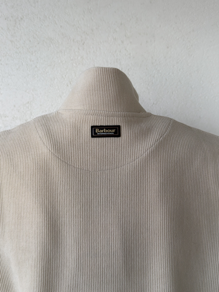 Barbour Krem Dik Yaka Sweat GENİŞ KALIP
