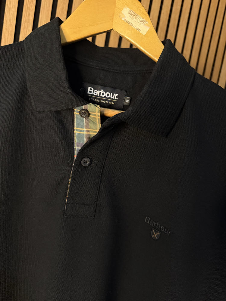 Barbour Polo Yaka Tişört Siyah Tam Kalıp !