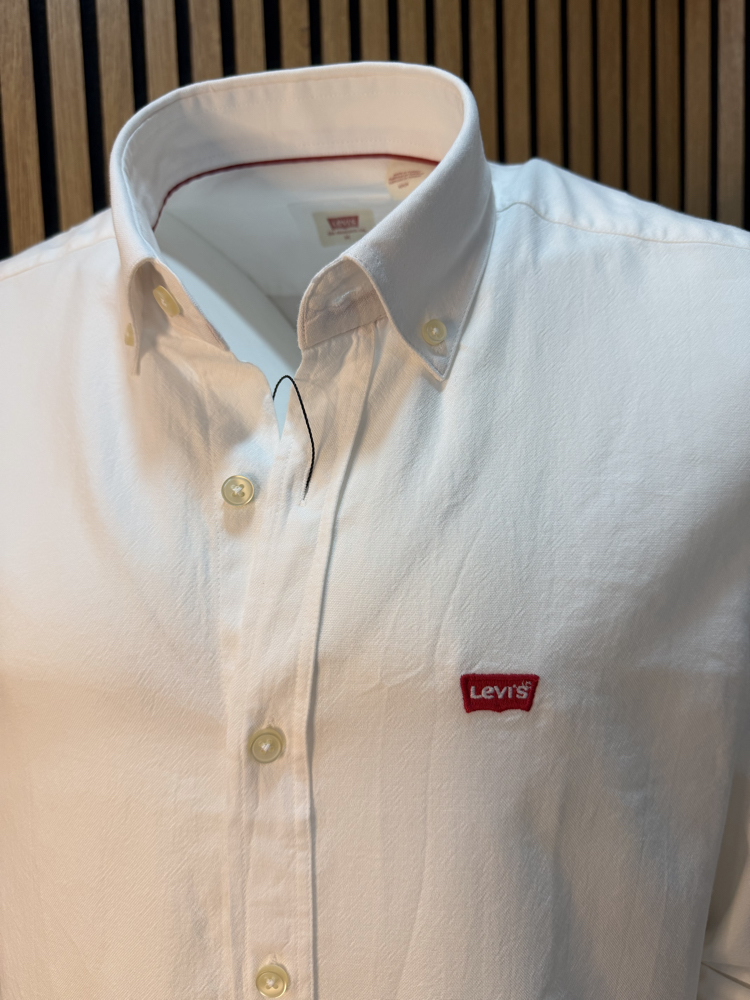 Levis Tam Kalıp pamuk Beyaz Gömlek
