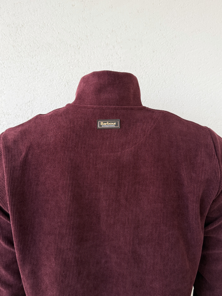 Barbour Bordo Dik Yaka Sweat GENİŞ KALIP