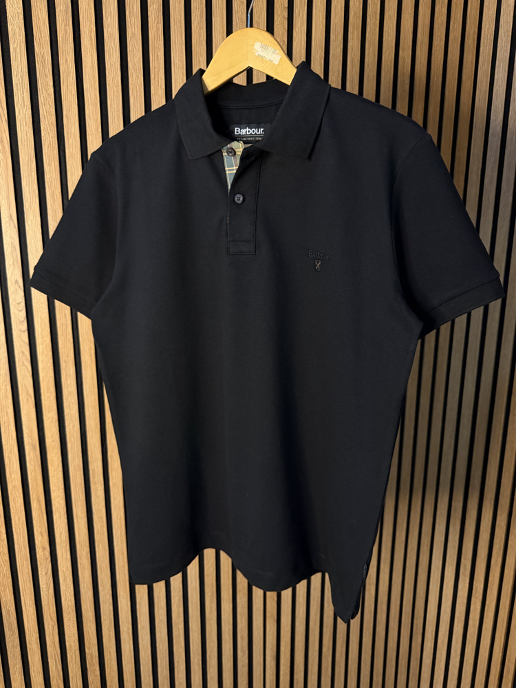 Barbour Polo Yaka Tişört Siyah Tam Kalıp !