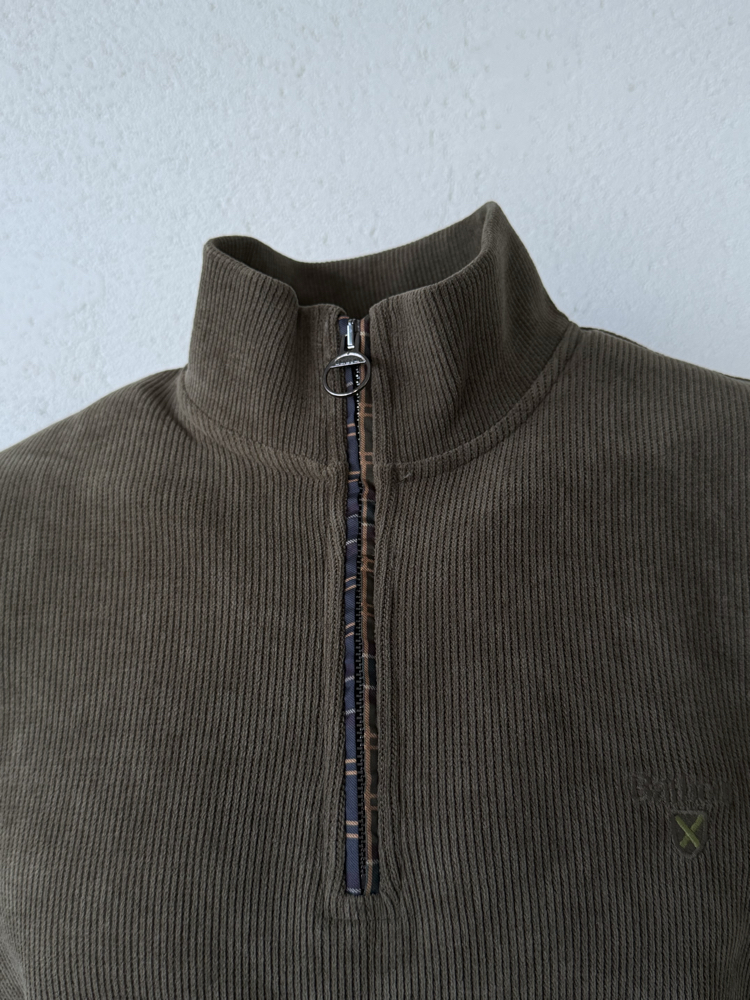 Barbour Haki Dik Yaka Sweat GENİŞ KALIP