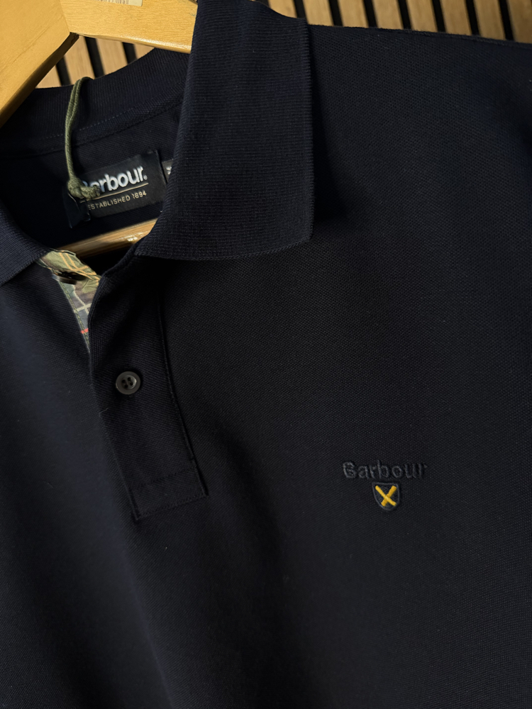 Barbour Polo Yaka Tişört Lacivert Tam Kalıp !