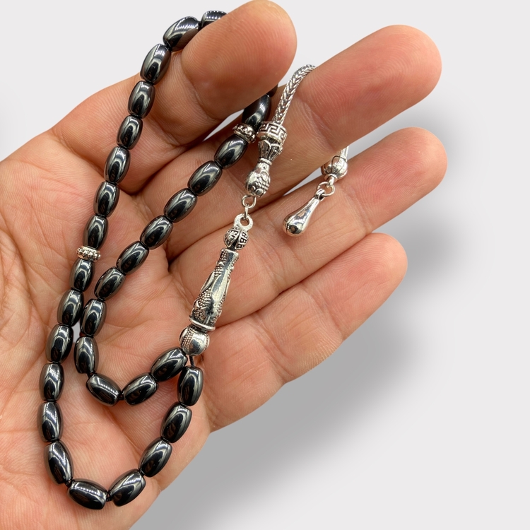 5x8mm. HEMATİT DOĞALTAŞ TESBİH