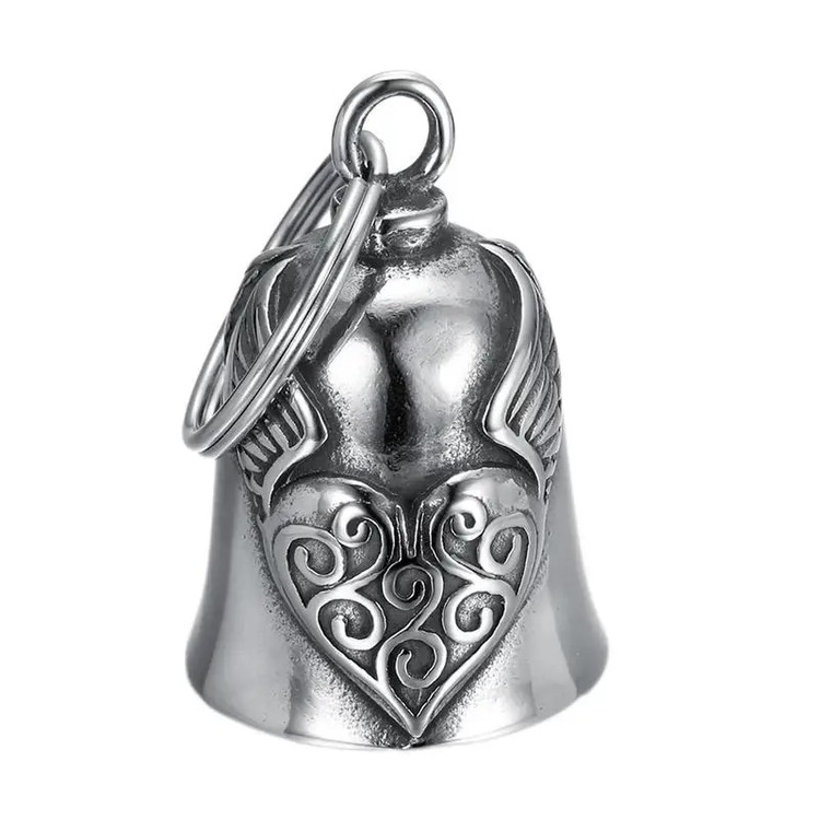Guardian Bell – Kanatlı Kalp Model | Motorcular İçin Aşk ve Koruma Çanı
