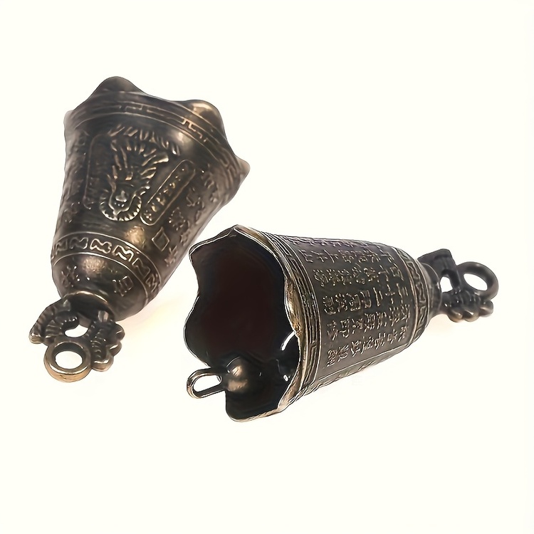 Vintage Yazıtlı Guardian Bell | Uzak Doğu Esintili Antik Çan Tasarımı