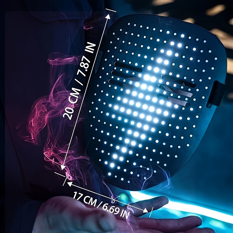 LED’li Maske – USB Şarjlı, 25 Dinamik & 25 Statik Efektli