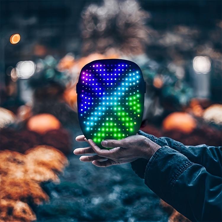 LED’li Maske – USB Şarjlı, 25 Dinamik & 25 Statik Efektli