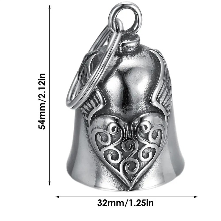 Guardian Bell – Kanatlı Kalp Model | Motorcular İçin Aşk ve Koruma Çanı