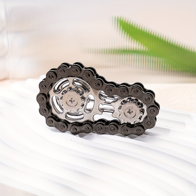 Motosiklet Zincir Tasarımlı Fidget Spinner | Döner Zincir Halkalı, Stres Giderici Metal Spinner