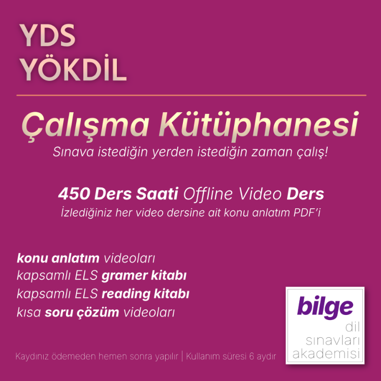 YDS-YÖKDİL Çalışma Kütüphanesi | İhtiyacın Olan Her Şey