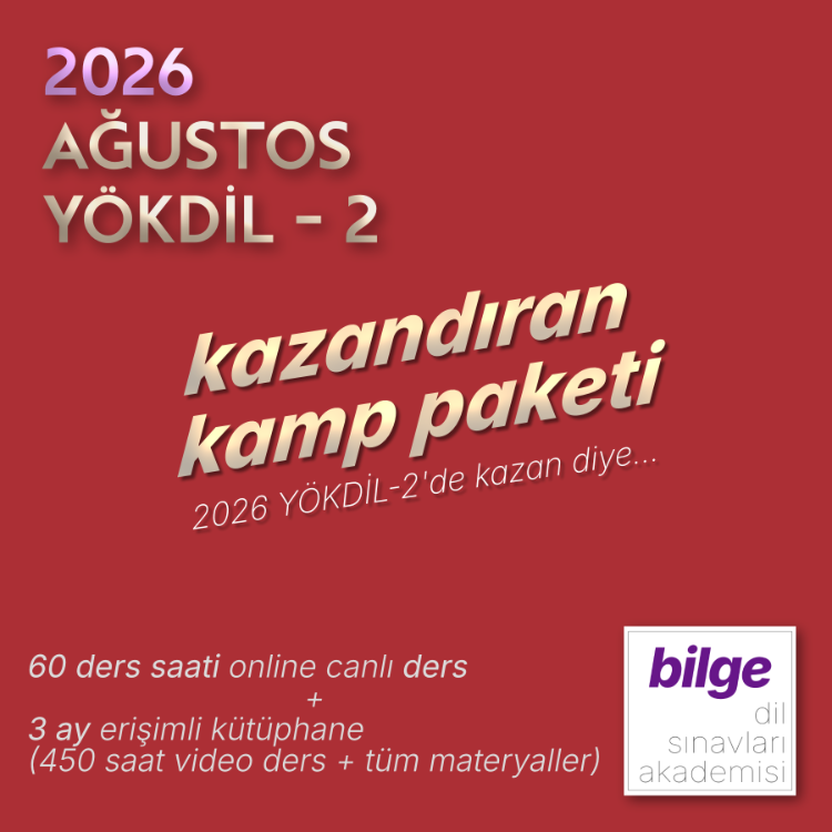2026 Ağustos YÖKDİL 2 | Kazandıran Kamp Paketi