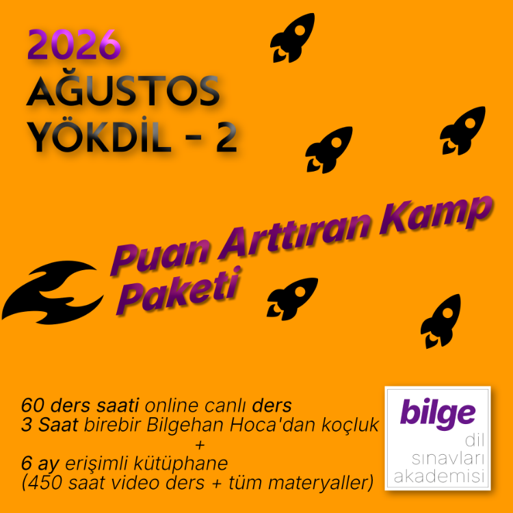 2026 AĞUSTOS YÖKDİL-2 | Puan Arttıran Kamp Paketi