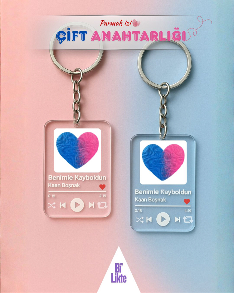 Parmak İzi Anahtarlık/ Çiftler İçin
