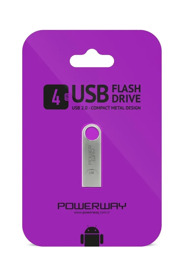 POWERWAY 4GB METAL FLASH BELLEK