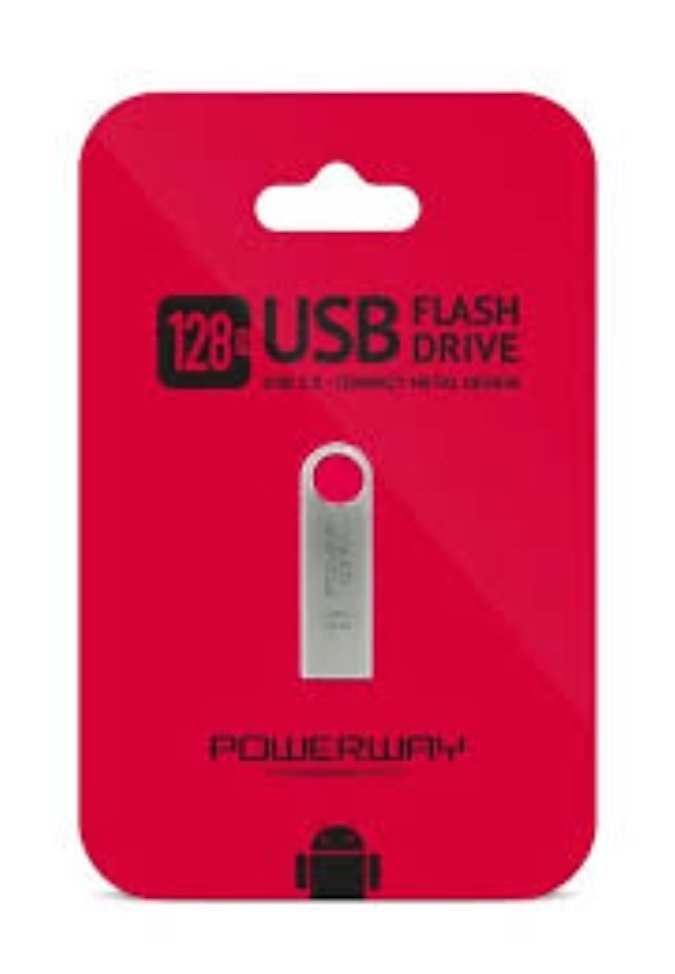POWERWAY 128GB METAL FLASH BELLEK