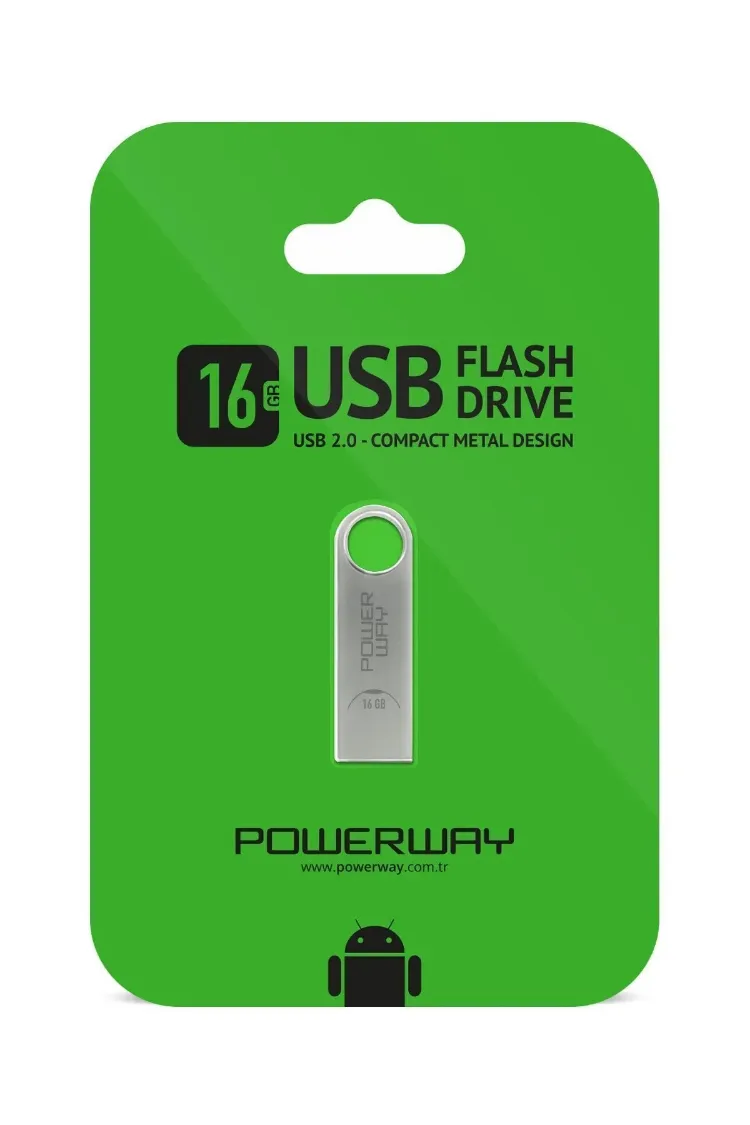 POWERWAY 16GB METAL FLASH BELLEK