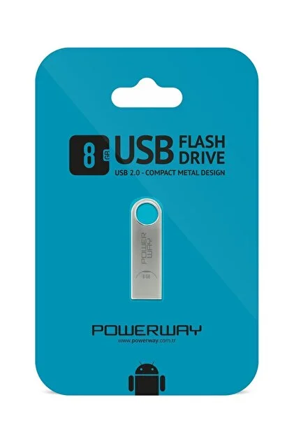POWERWAY 8GB METAL FLASH BELLEK