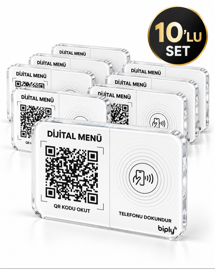 Biply QR+NFC Menü 10lu işletme seti