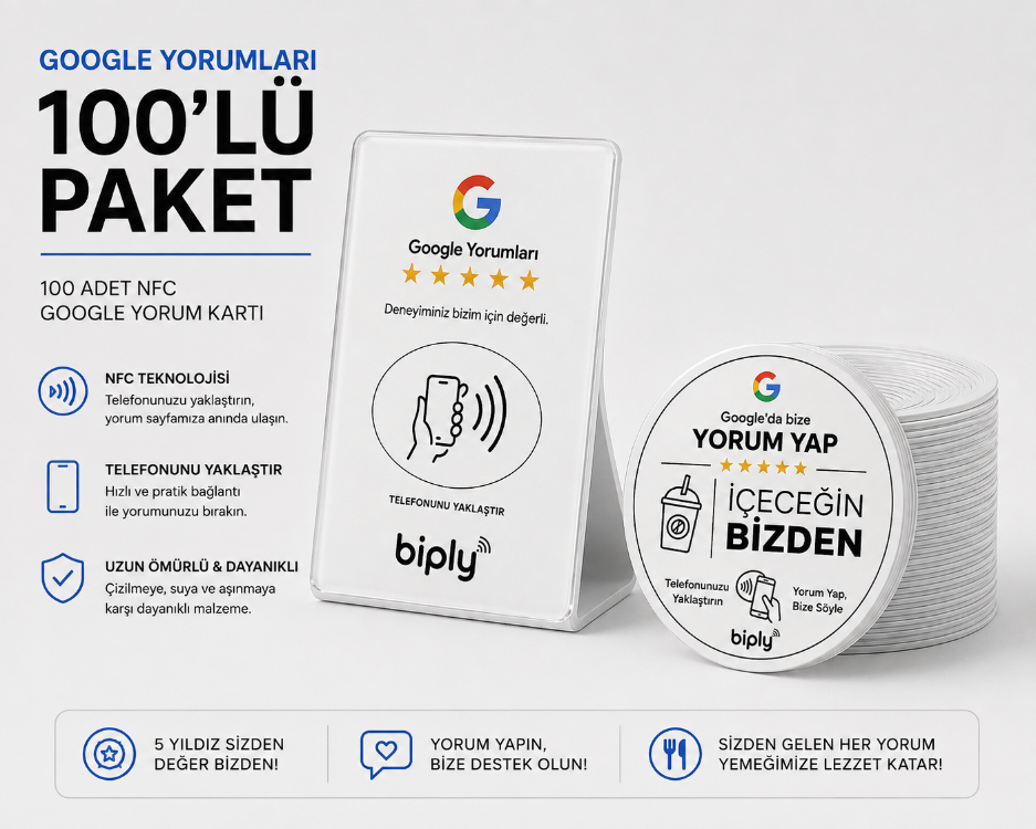 PLUS PAKET: Stand + 100 Mini Yorum Toplayıcı (2 adet Kare Hediye!)