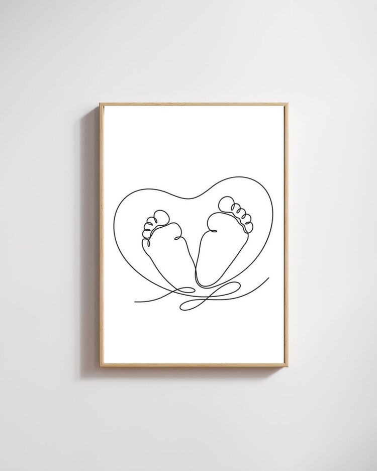 One Line Dekoratif Tablo 35x50