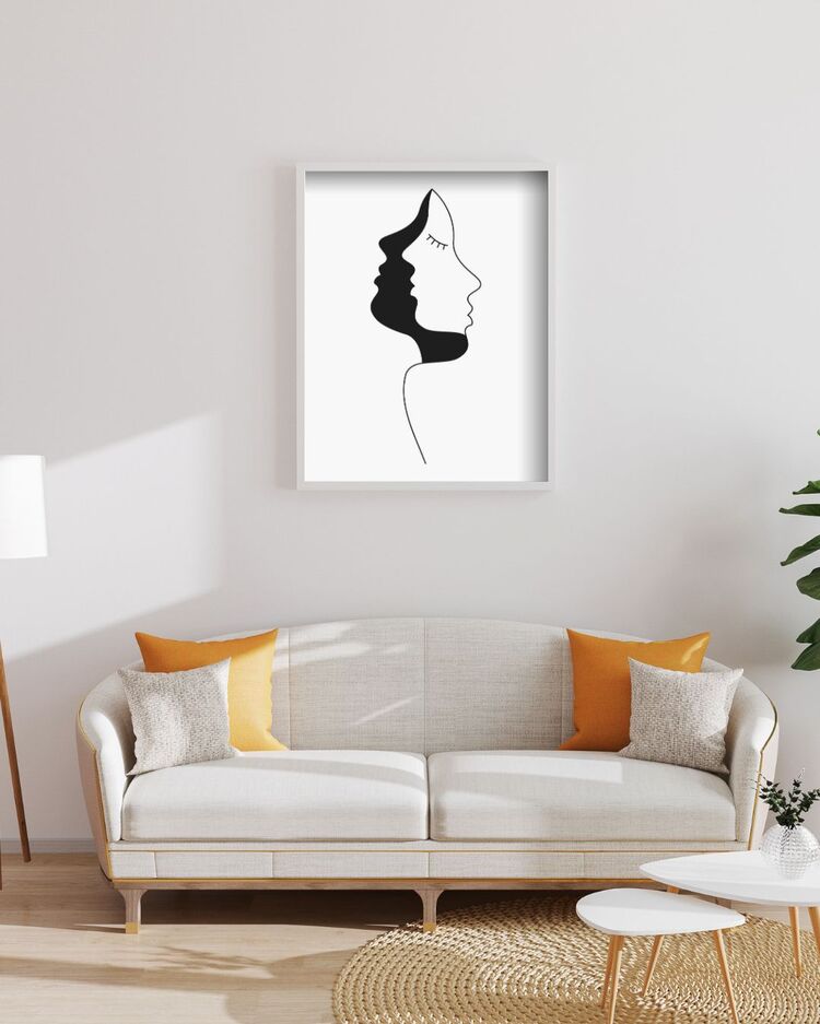 One Line Dekoratif Tablo 35x50