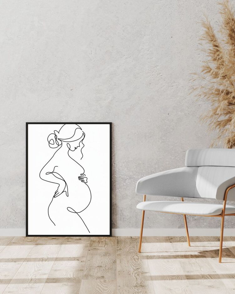 One Line Dekoratif Tablo 35x50