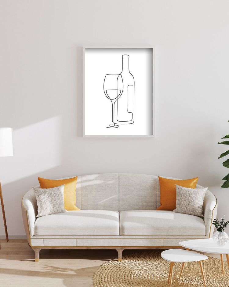 One Line Dekoratif Tablo 35x50