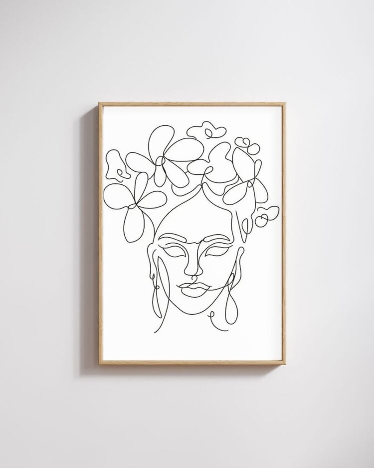 One Line Dekoratif Tablo 35x50