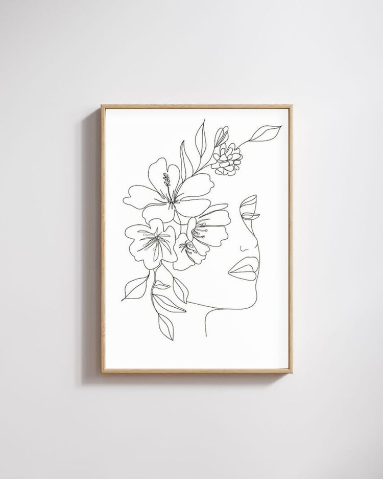 One Line Dekoratif Tablo 35x50