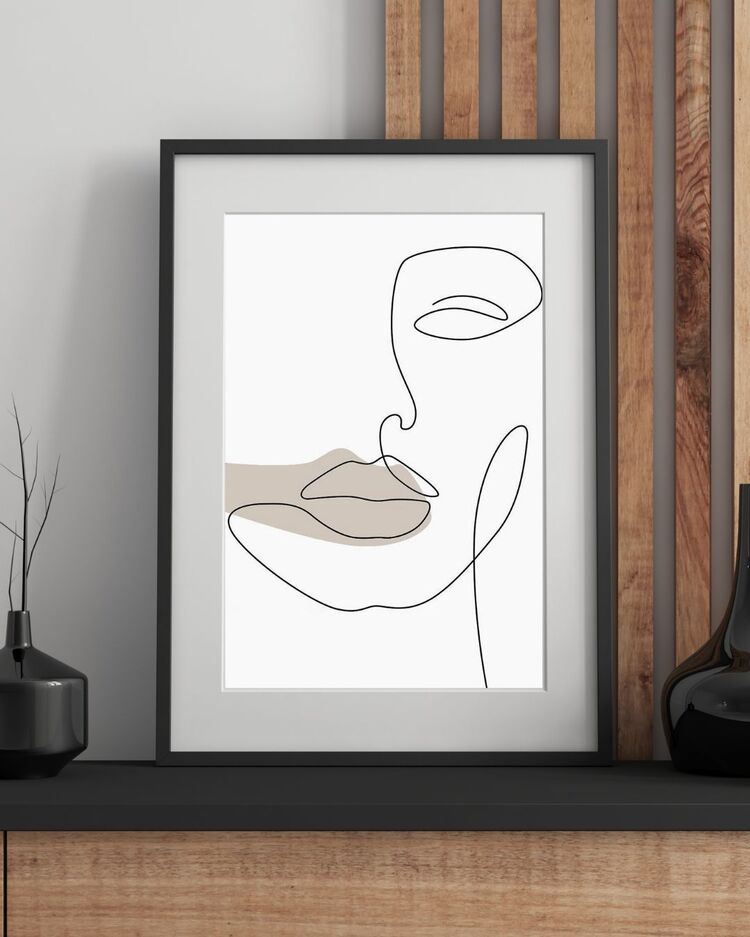 One Line Dekoratif Tablo 35x50