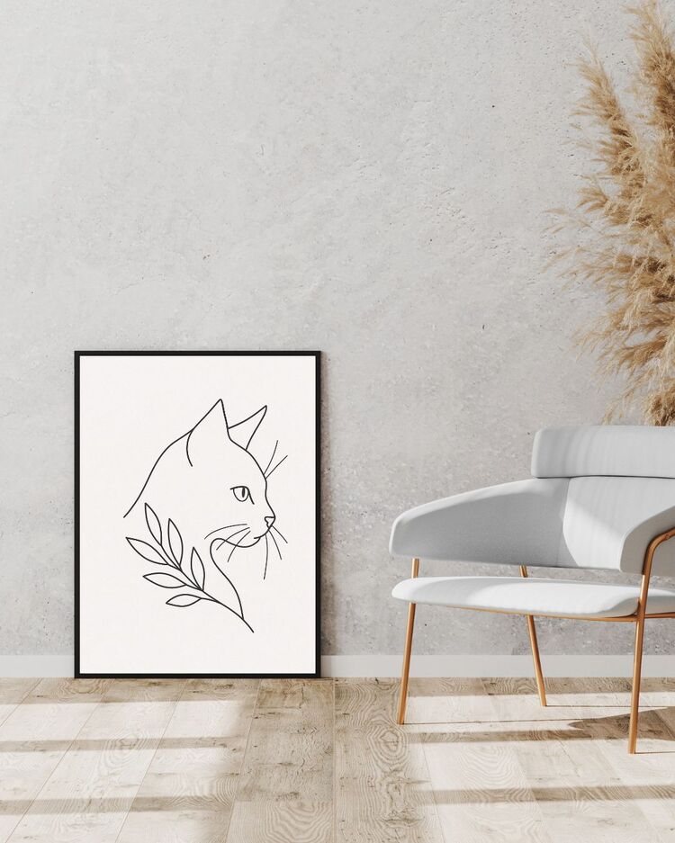 One Line Dekoratif Tablo 35x50