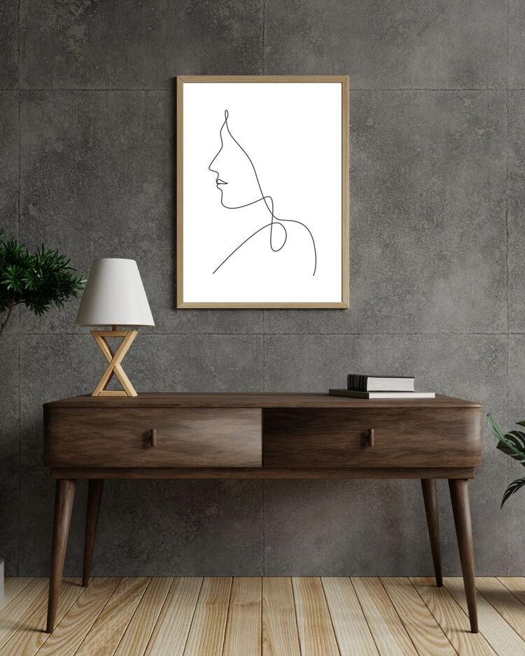 One Line Dekoratif Tablo 35x50