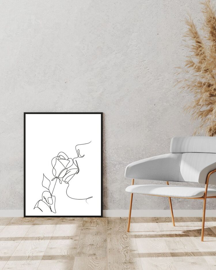 One Line Dekoratif Tablo 35x50