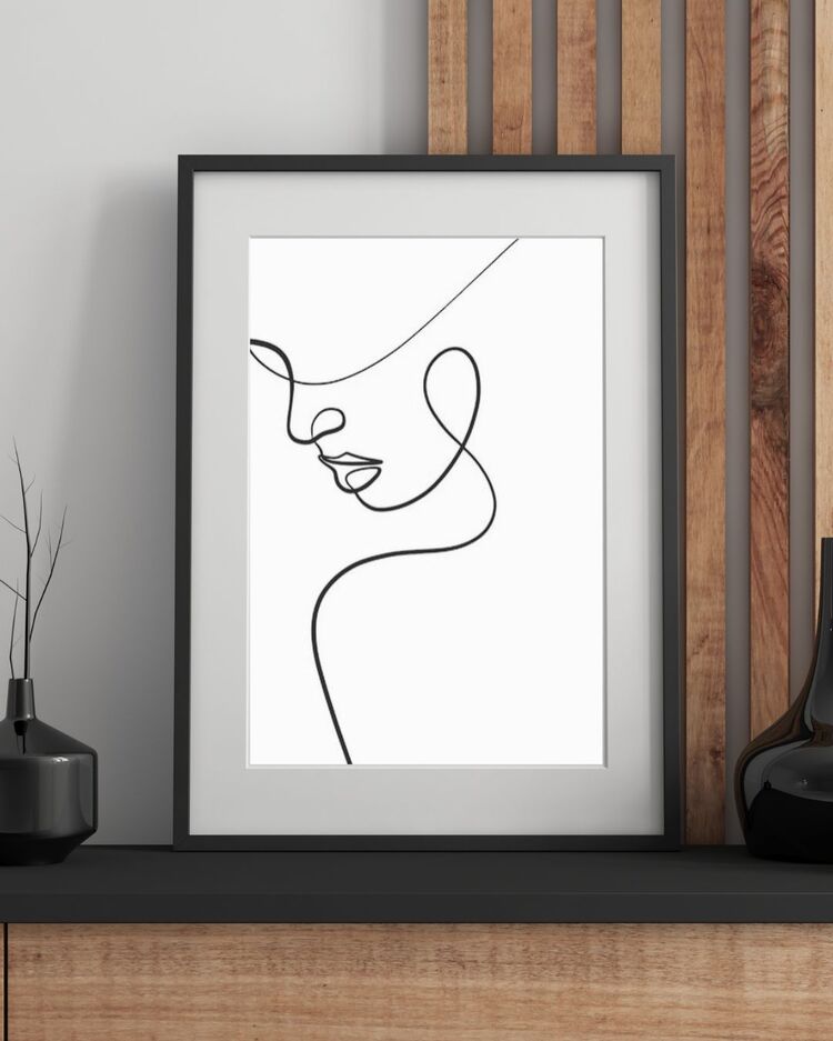 One Line Dekoratif Tablo 35x50