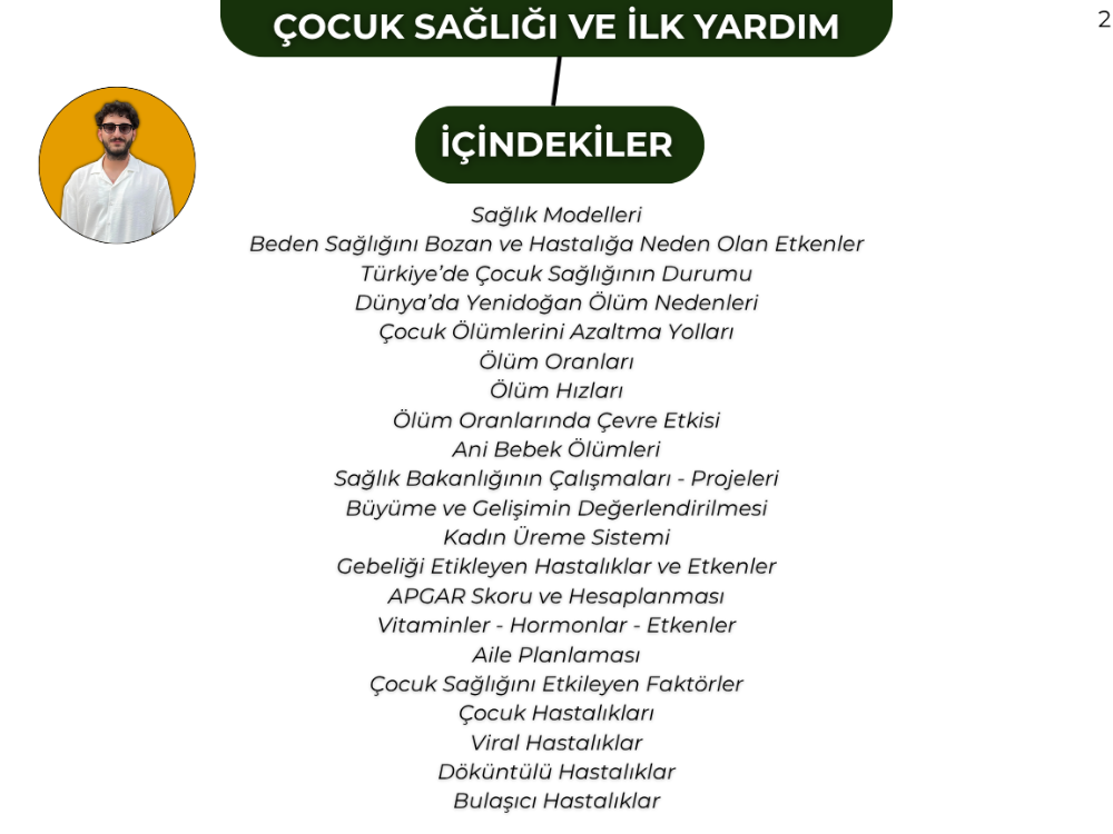 ÇOCUK SAĞLIĞI VE İLK YARDIM KONU ANLATIM FASİKÜLÜ (2027)