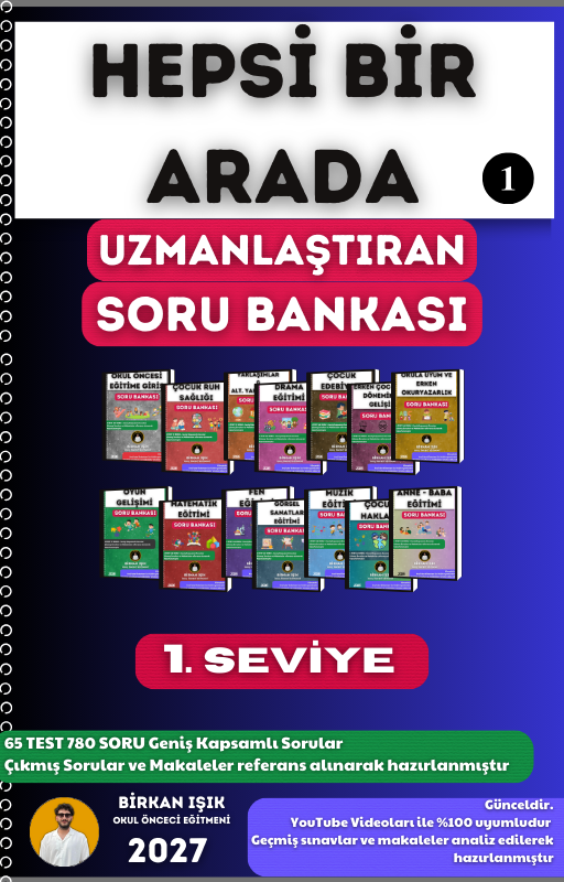 OKUL ÖNCESİ ÖABT TÜM DERSLER SORU BANKASI - 1. SEVİYE UZMANLAŞTIRAN (Tüm Soru Bankaları)