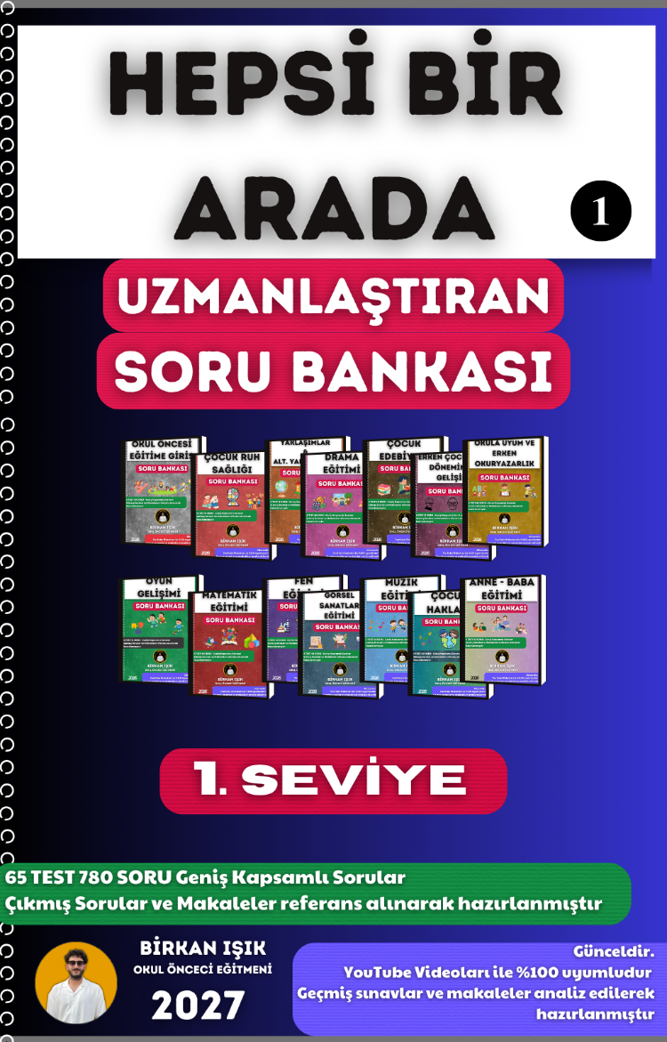 OKUL ÖNCESİ ÖABT TÜM DERSLER SORU BANKASI - 1. SEVİYE UZMANLAŞTIRAN (Tüm Soru Bankaları)