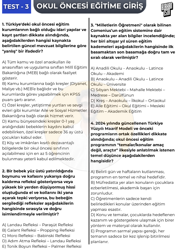 OKUL ÖNCESİ ÖABT TÜM DERSLER SORU BANKASI - 2. SEVİYE ATANDIRAN (Tüm Soru Bankaları)