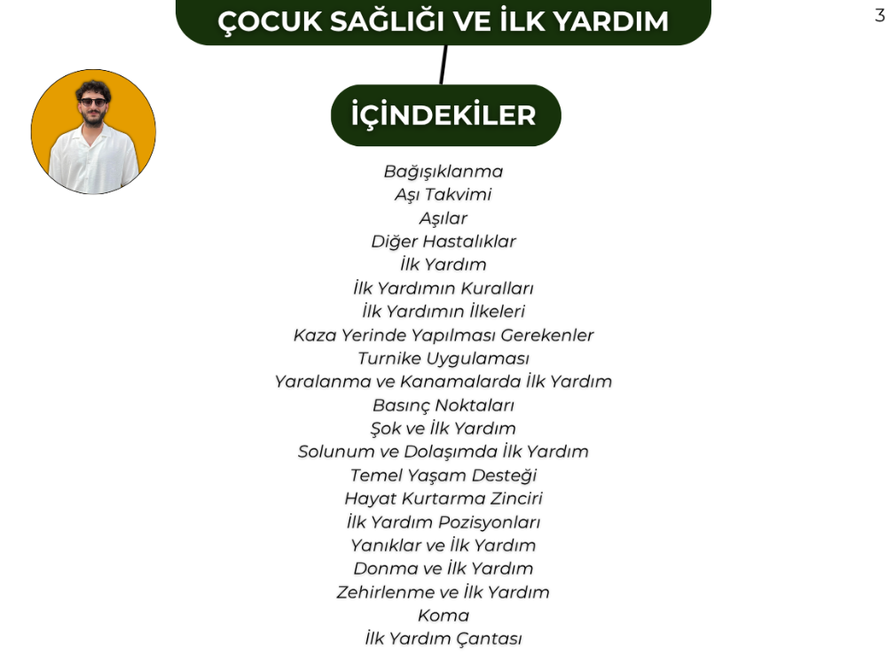 ÇOCUK SAĞLIĞI VE İLK YARDIM KONU ANLATIM FASİKÜLÜ (2027)