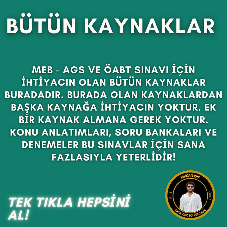 AGS ve ÖABT BÜTÜN KAYNAKLAR (2026) - BİRKAN IŞIK