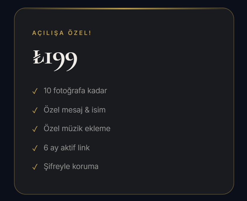 Kişiye Özel Dijital Anı Sayfası Hizmeti