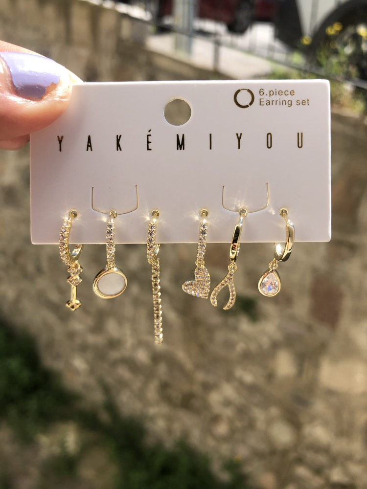 Yakemiou 6 parça Premium Çoklu Küpe Seti