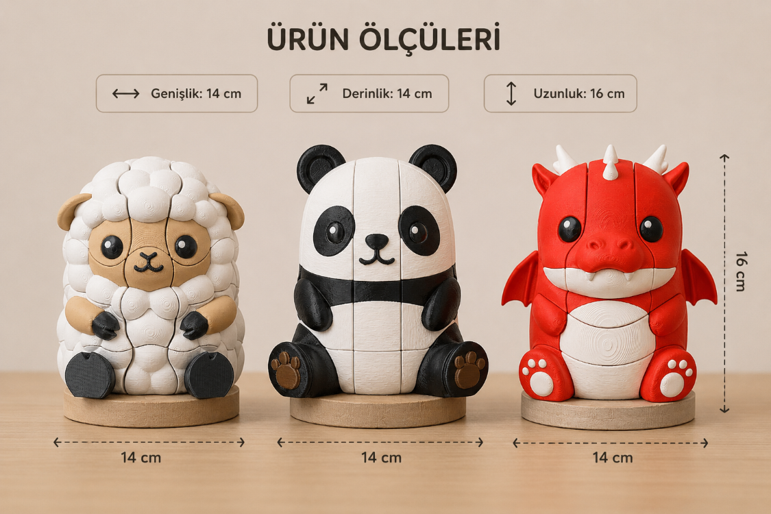 Bitakids Montessori Puzzle (Panda / Kuzu / Ejderha)