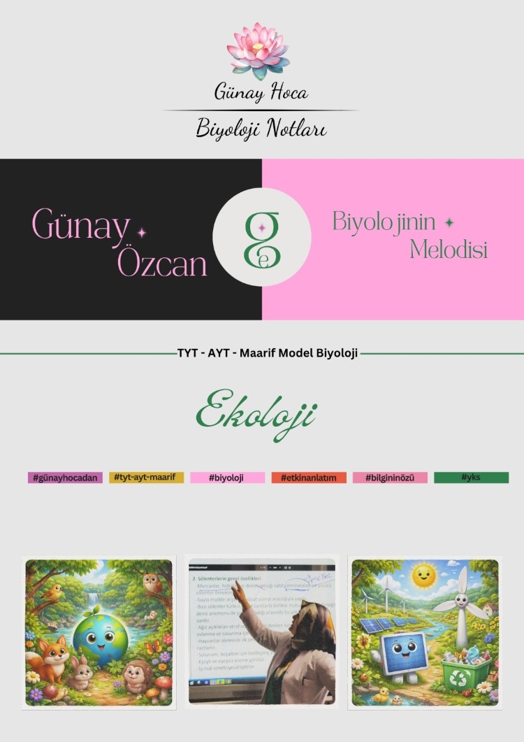 GÜNAY HOCA DERS NOTLARI / EKOLOJİ (PDF)