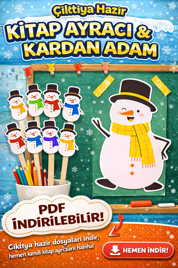 KİTAP AYRACI KARDAN ADAM- DİJİTAL ÜRÜN