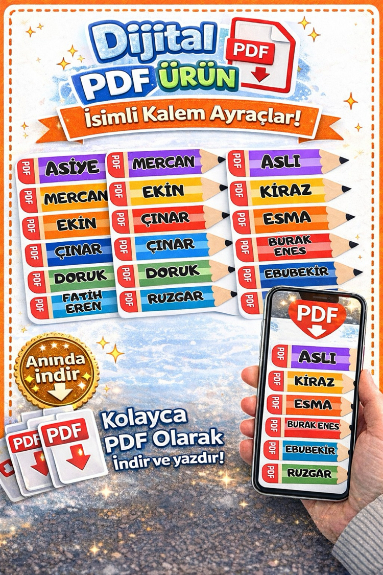 KİTAP AYRACI KALEM - DİJİTAL ÜRÜN