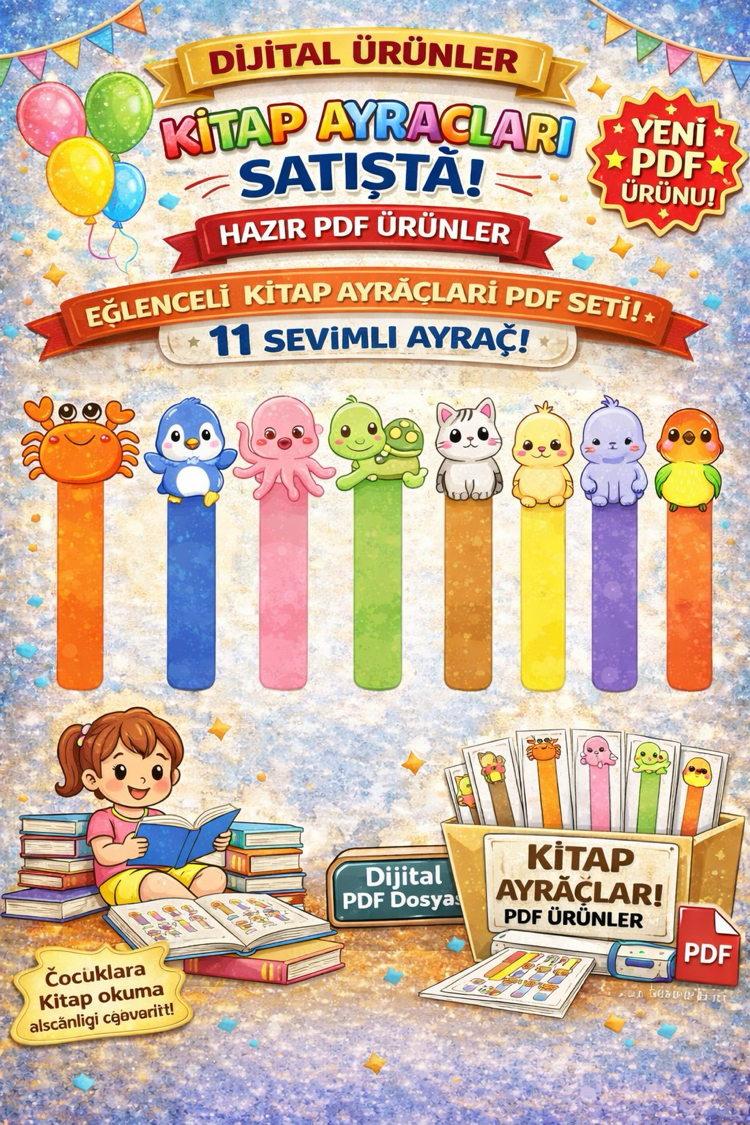 KİTAP AYRACI HAYVAN - DİJİTAL ÜRÜN